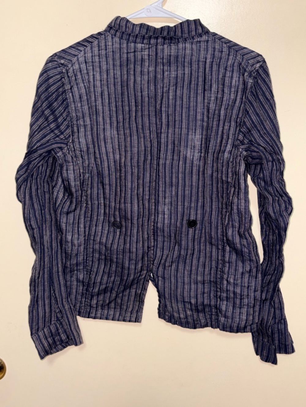 CP SHADES DREE JACKET Women's Medium Blue Chambray Linen Pockets Button Up - Picture 2 of 7
